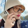 Fashionable half-frame one-piece pilot sunglasses, cycling windproof and eye-protecting glasses, trendy and individualistic street style sunglasses details Picture